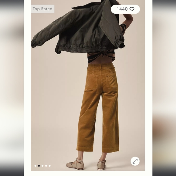 Colette Cropped Wide-Leg Pants by Maeve: Corduroy Edition - Picture 2 of 4